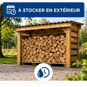 Bois de chauffage en vrac mi-sec